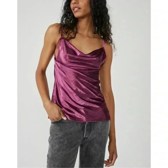 NWT FREE PEOPLE All Night Velvet Tunic / Fig Jam - Picture 2 of 11